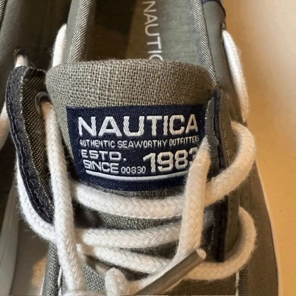 Nautica Spinnaker Boat Shoe Washed Burlap‎ Malad Dusty Olive Green 8